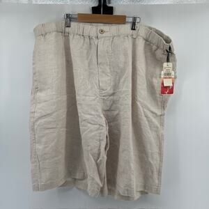 NWT Tommy Bahama 100% Linen Shorts Mens 3XLT Beige Drawstring LightweightCoastal